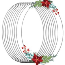 10Pcs 6/8/10/12 Inch Silver Macrame Dream Catcher Rings, Metal Hoops DIY Flor...