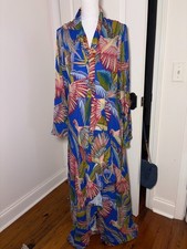 FARM RIO Macaw Flight Maxi Dress in Blue - size XL
