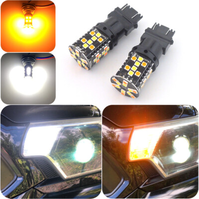 3157 Switchback LED Front Turn Signal No Hyperflash Built In Resistor Dual Color Led Front Turn Signal Light Bulbs Whiteamber No Hyperflash Pair Leds Underground Lighting 817 - Foto 4