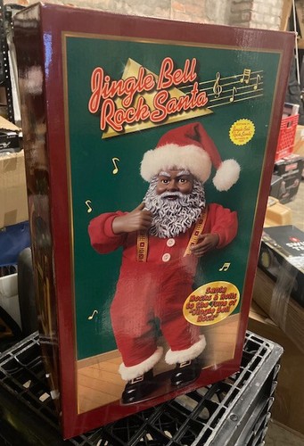 Black Santa *Jingle Bell Rock* Animated 16" 1st Ed. Rare '98 EX Condition