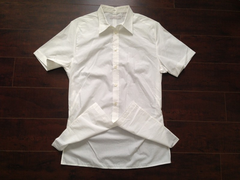NWOT ADIDAS SLVR (*RARE) White 100% Cotton Slim Fit Short Sleeve Shirt - M
