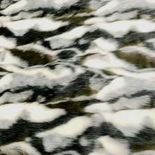 Luxury Earthen Multicolor Faux Fur Fabric 60" By Half or Full Yard White Brown