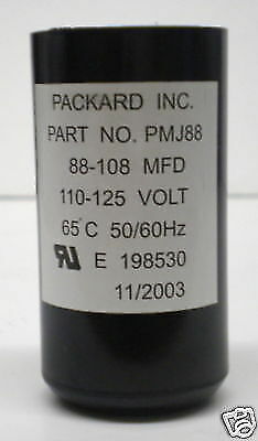 Condensateur de démarrage moteur Packard PMJ88.88-108 MFD UF / 110-125 VAC - Photo 1 sur 1