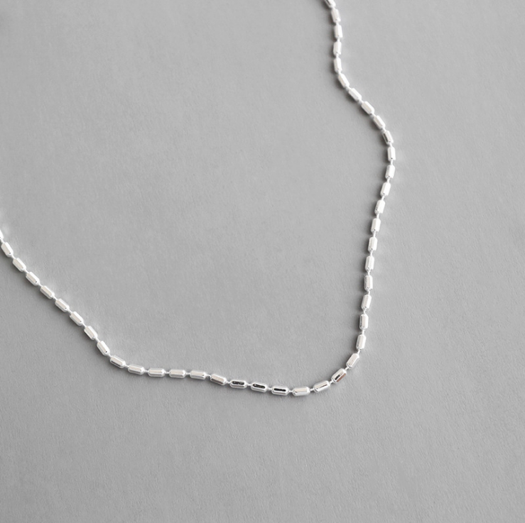 Necklace 1mm Wde Ball Sterlng Slver Bead Chan Necklace - Etsy