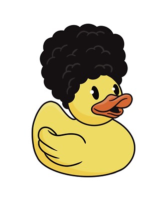 3  Afro Hair Rubber Duck Sticker Curly Style Salon
