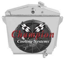 Ar Champion 3 Row Radiator W 16 Fan And Shroud For 1943 - 1948 Chevrolet Cars