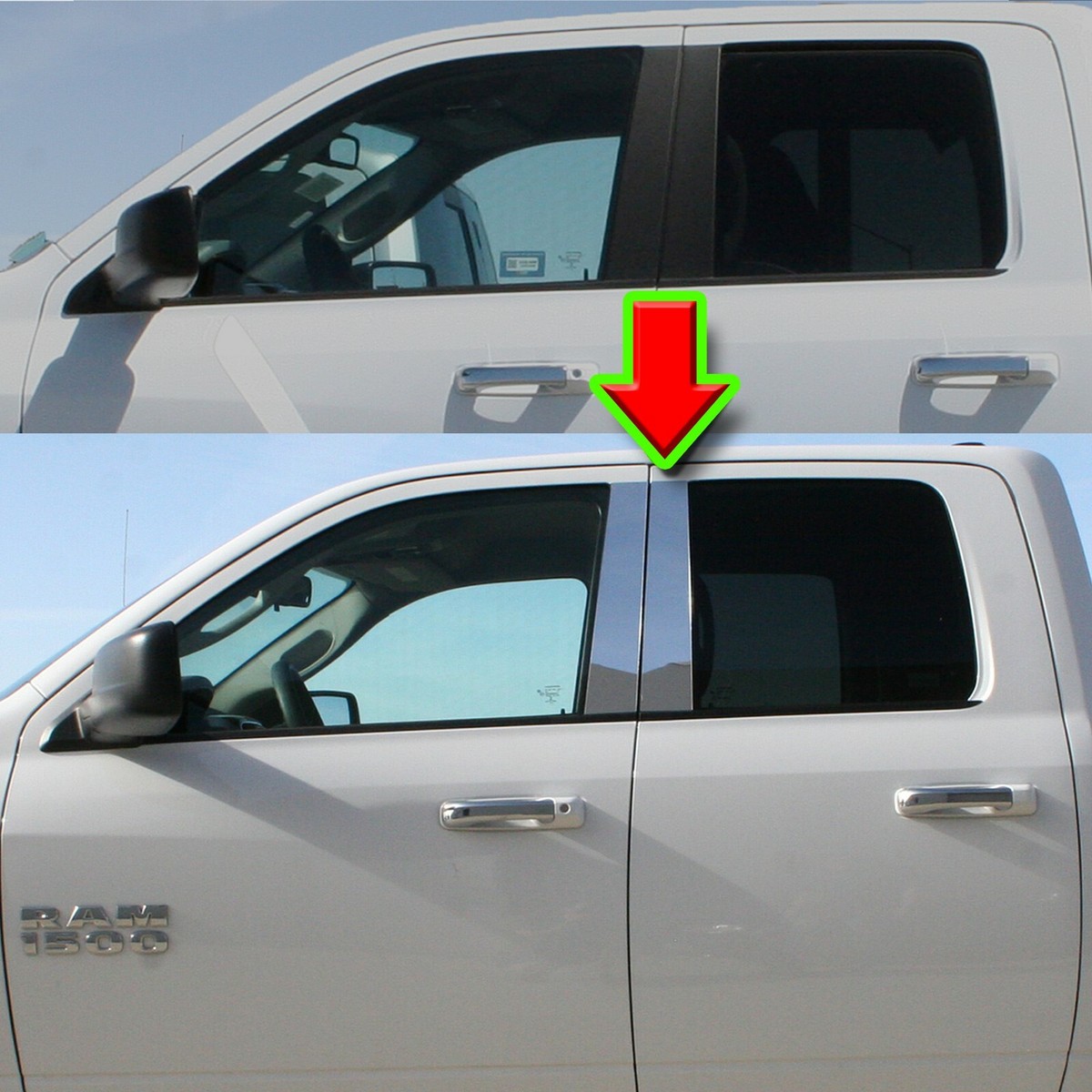 6-Piece Chrome Pillar Post Cover Kit For 2000-2005 Buick Le Sabre 4-Door – Mirrored Finish
