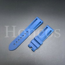 CINTURINO OROLOGIO IN GOMMA 24 MM ADATTO PER PANERAI RADIOMIR LUMINOR MARINA GMT BLU