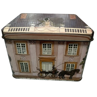 Vintage Ian Logan Tin House Box Danish Manor Design England Made Collectible