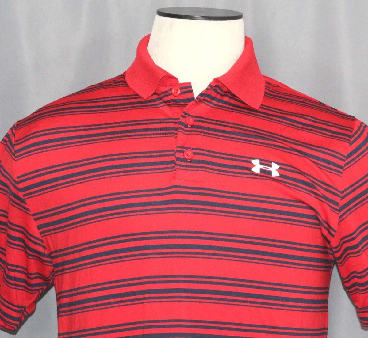 Under Armour HeatGear Clubhouse Loose Striped Golf Polo Shirt
