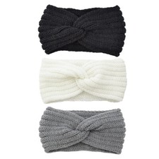 3 pcs/set Ladies Headband Winter Wool Crochet Knitted Hair Band Accessories Warm