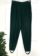 Vintage Talbots Wool Blend Stirrup Pants Hunter Green Size 12 Made in USA