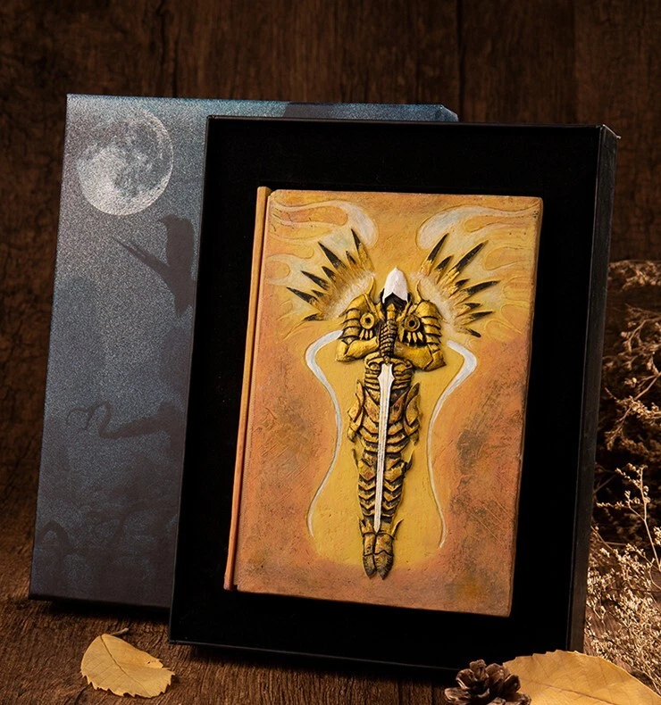 Hardcover Notebook Diablo The Fallen Angel Engraved Journal with Feather Pen/Ink - Image 3 of 4