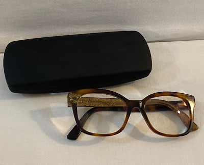 Jimmy Choo Havana Beige Glitter 150/Q9W/140 Womens Eyeware Frames ONLY + Case