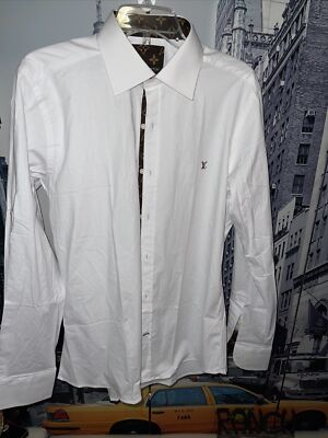 Louis Vuitton PARIS Men's White Button Up Oxford EMBROIDERED LV
