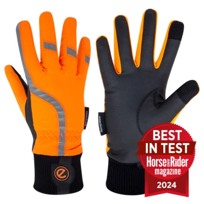 EGLOVE UK eQUEST Waterproof - Reit- & Hofhandschuhe - HiViz Reflective Orange