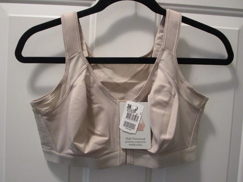LEONISA UNLINED WIRELESS POSTURE CORRECTOR BRA IN NUDE  SIZE XL  NEW