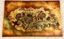 24x36" Pirates of the Caribbean Isla Tesoro Disneyland Map Giclee