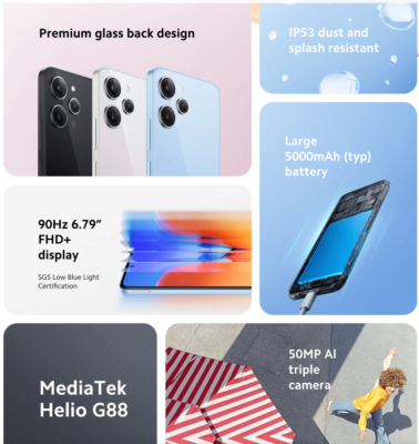 Xiaomi Redmi 12 5G Midnight Black - 4GB RAM - 128GB ROM - Unlocked