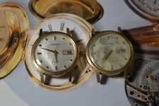 Two TOURNEAU 17J Automatic Men's Watches -- 4 Repair /Parts