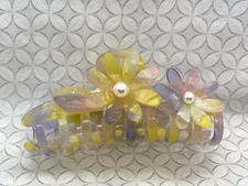 Lele Sadoughi Holographic Rainbow Petunia Claw Clip Hair Accessory Floral