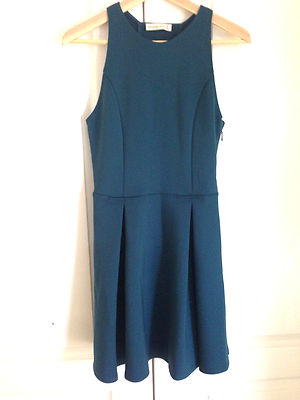Abercrombie & Fitch Neoprene Teal Green Tank Pleated Skirt Cut-out Back  Dress M | eBay
