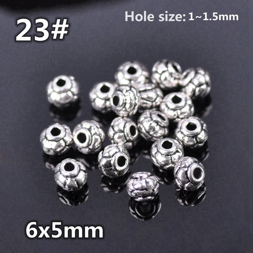 50pcs Tibetan Silver Color Metal Alloy Loose Spacer Beads Lot For Jewelry Making - Bild 33 von 59
