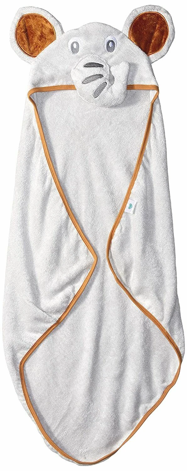 Ayayu Set of 2 Baby Animal Face Hooded Towels, Blue and Brown