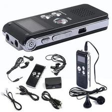 Digital Voice Recorder Built-in Microphone Speaker, Audio MP3 Player 8GB