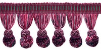 Pompom Quasten Fransenbesatz Mit Gewebtem Gimp Kopf, Farbe# VL01 [3 Yards]