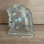 Federal Glass Horse Head Bookend Pressed Glass Vintage Equestrian