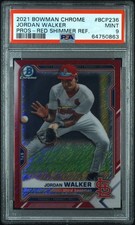 2021 Bowman Chrome Jordan Walker Red Shimmer Refractor /10 PSA 9 SP Prospect