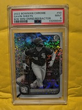 2022 Bowman Chrome Gavin Sheets B/W Mini-Diamond #50 PSA 9 #158/199 RC