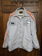 Vintage Pla-Jac Dunbrooke Gray Windbreaker Work Jacket Western Atlas Patch USA