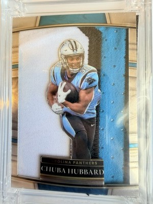 2021 Panini Select Jersey Fusion Game Used Custom 3 Color /25 Chuba Hubbard RC
