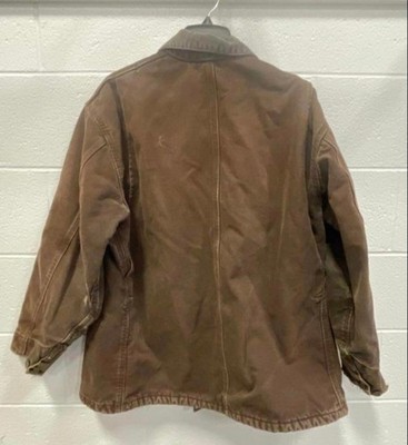 Vintage Carhartt C02 DKB Chore Coat Size XL Blanket Lined Jacket