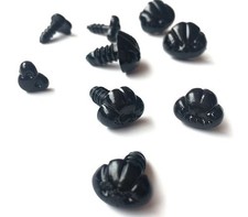 SICHERHEITSNASEN Schwarz Teddy Puppen Nasen Hund Bär 12 x 9 mm  Neu