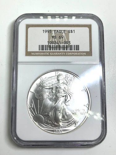 1993 American Eagle Silver Dollar NGC MS69 1oz Fine Silver .999 Coin