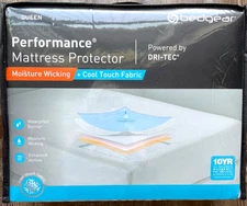 BEDGEAR Dri-Tec Performance Mattress Protector, Moisture Wicking, QUEEN New Cool