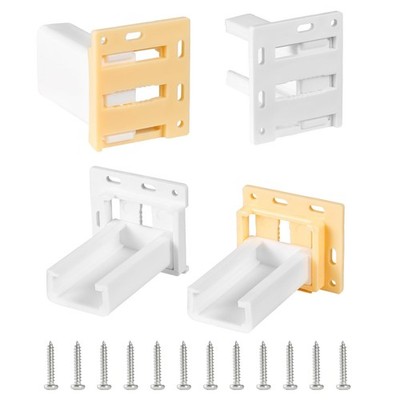 2 Pack Drawer Slide Socket Set for 1'' Slides C-Shaped Adjustable White