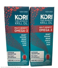 2 PACK!!!! Kori Krill Oil Superior Omega-3 400mg Mini Softgels 90ct EXP 05/27+