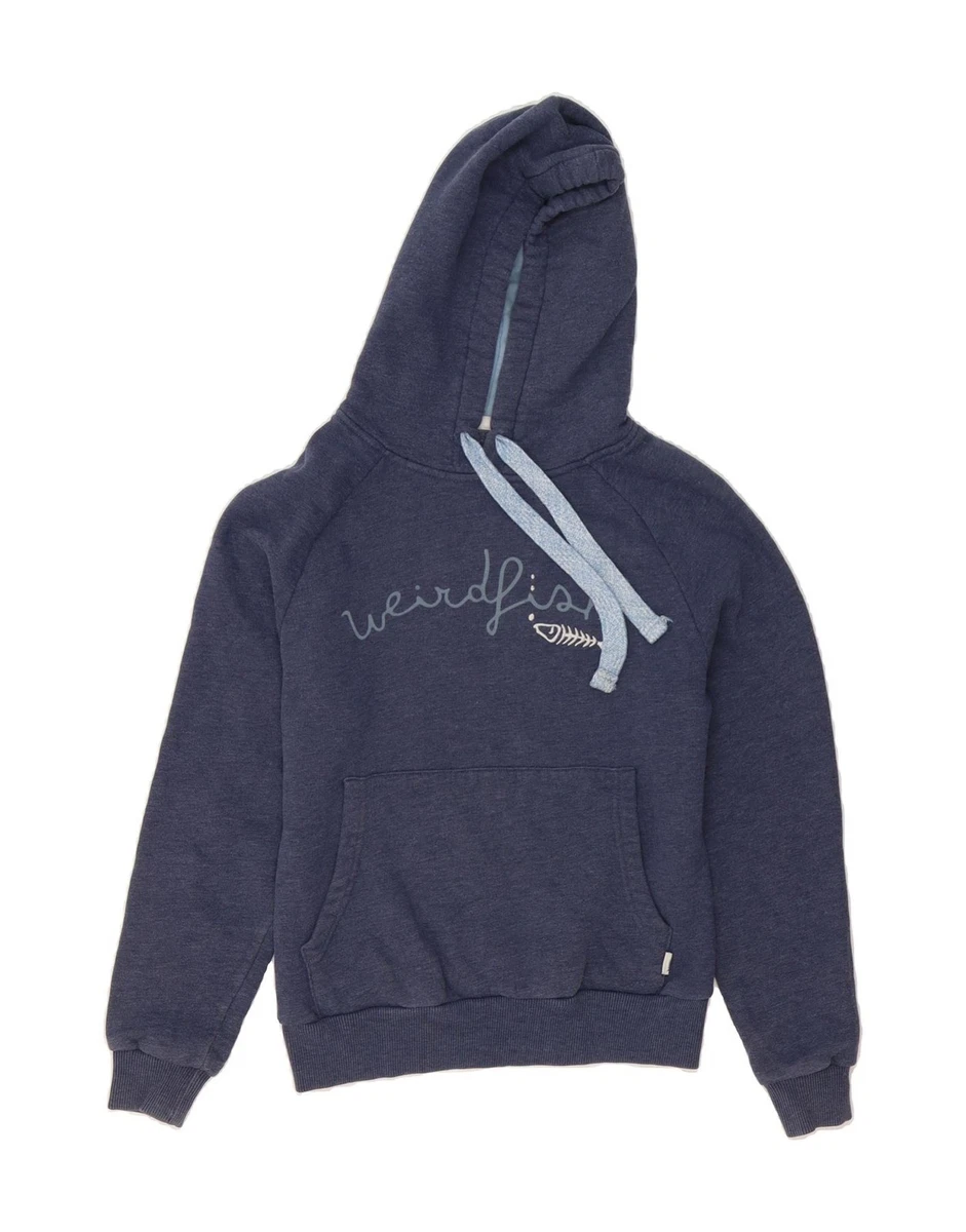 Sweat à capuche décontracté Weird FIsh bleu logo zippé évasé femme