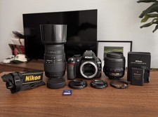 Nikon D3100 Digital SLR Camera with 18-55mm VR, Sigma 70-300mm DG Lens, 32GB Mem
