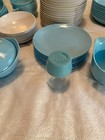 Oneida Deluxe (OD) Melmac Melamine Dinnerware, Aqua/Turq.Blue & White-60 Pieces — photo 4