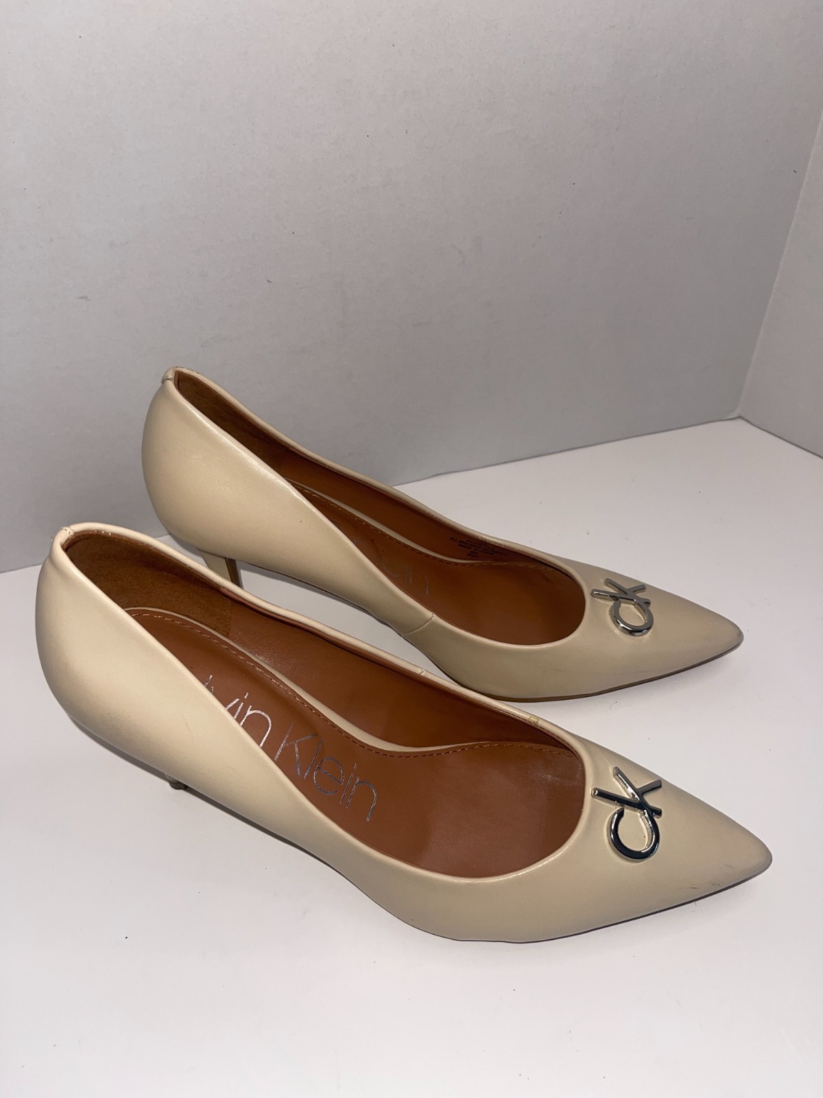 Women's Calvin Klein Dolly Pumps –Elegant Style in Light Natural Beige -Size 11M image 5