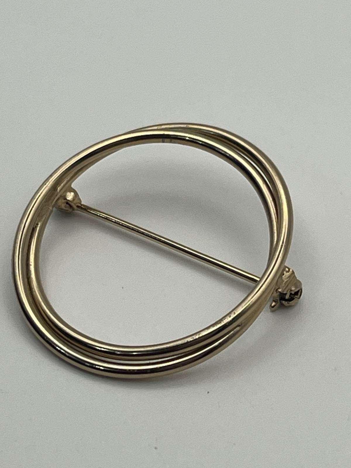 10k gold filled double circle interlocking brooch… - image 14