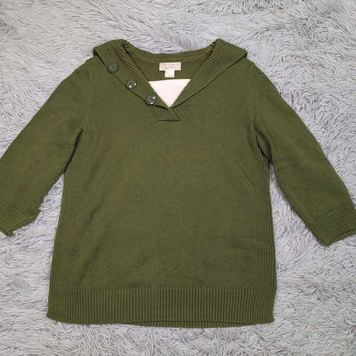 Christopher & Banks Sweater S Green Cozy Comfort Casual Preppy