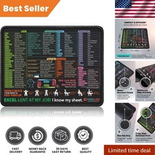 Excel Shortcuts Mouse Pad  Gaming Accessory  Washable, Non-Slip 12.6x9.5 in