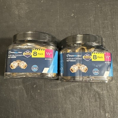SharkBite Max 1/2'' two-8-Piece Push to Connect 90° Elbow UR248J8 new sealed(270)
