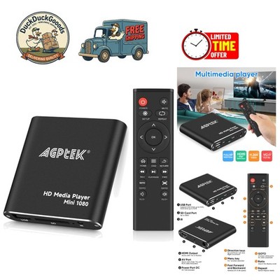 Full HD 1080p Mini HDMI Media Player - Compact, Remote Control & Multi-Format